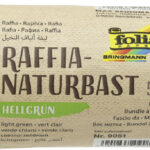 Natuur raffia vezels, 50 g, lichtgroen