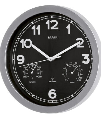 MAUL wandklok/radiogestuurd MAULdrive, diameter: 300 mm, zilver