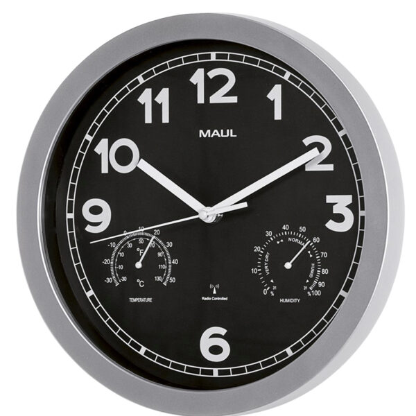 MAUL wandklok/radiogestuurd MAULdrive, diameter: 300 mm, zilver