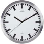 MAUL wandklok/radiogestuurd MAULpilot, diameter: 300 mm, zilver