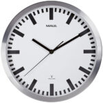 MAUL wandklok/radiogestuurd MAULpilot, diameter: 300 mm, zilver