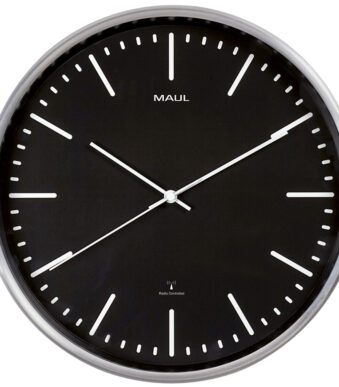 MAUL wandklok/radiogestuurd MAULfly, diameter: 300 mm, zilver