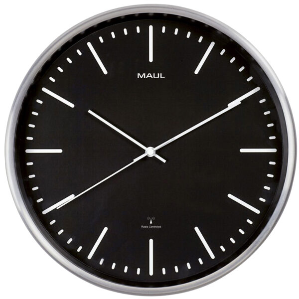 MAUL wandklok/radiogestuurd MAULfly, diameter: 300 mm, zilver