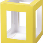 Kartonnen lampionenplakken, geel, 10 x 10 x 12 cm