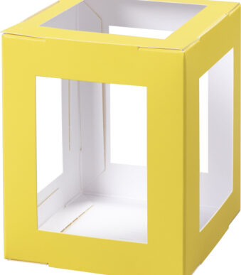 Kartonnen lampionenplakken, geel, 10 x 10 x 12 cm