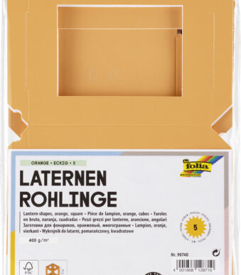 Gekleurde papieren vormen voor kleine lampionnen, oranje.