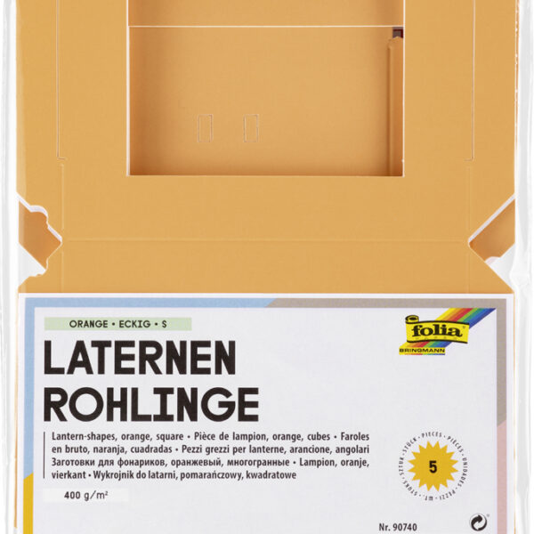 Gekleurde papieren vormen voor kleine lampionnen, oranje.