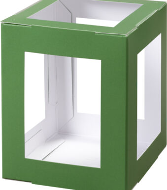Gekleurde papieren lampionnen, 100 x 100 x 120 mm, groen