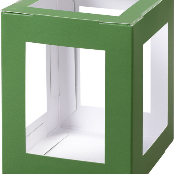 Gekleurde papieren lampionnen, 100 x 100 x 120 mm, groen