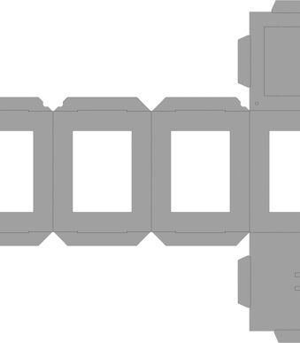 Kartonnen vouwstukjes voor kleine lantaarns, 100 x 100 x 120 mm, bruin