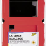 Kartonnen lantaarnvorm, bouwpakket, hoekig gevormd, gemengde kleuren.