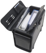 Alassio - Pilotenkoffertje - Leer - Zwart - Met trolley