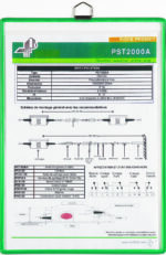 Ophangsysteem voor presentatiemateriaal, A4-formaat, staand, blauw.