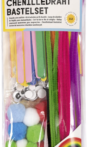 Knutselset chenilledraad regenboog, 212-delig