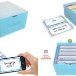 Oxford leer-systeemkaartenbox 'Flashbox', Pastelblauw, zonder inhoud