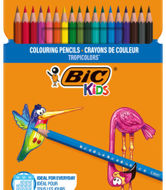 BIC Kids kleurpotloden Tropicolors, 18 in kartonnen doosje