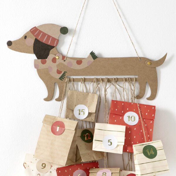 Foliohondenvlees-adventskalenderset, 54-delig.
