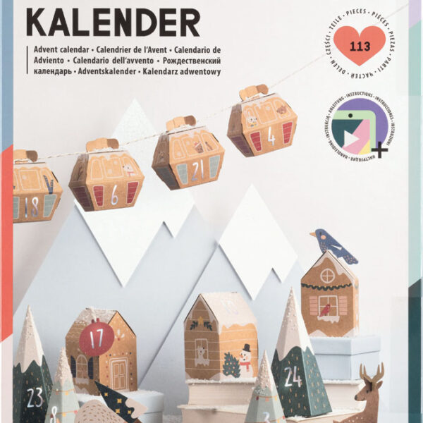 Knutselpakket Adventskalender Besneeuwde Dorpsscène