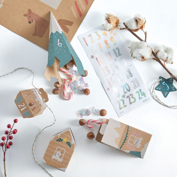 Knutselpakket Adventskalender Besneeuwde Dorpsscène