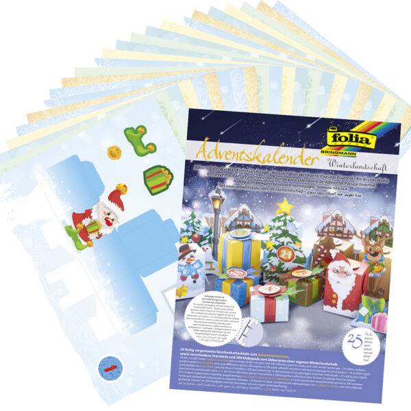 Adventskalender winterlandschap, 25 vakken