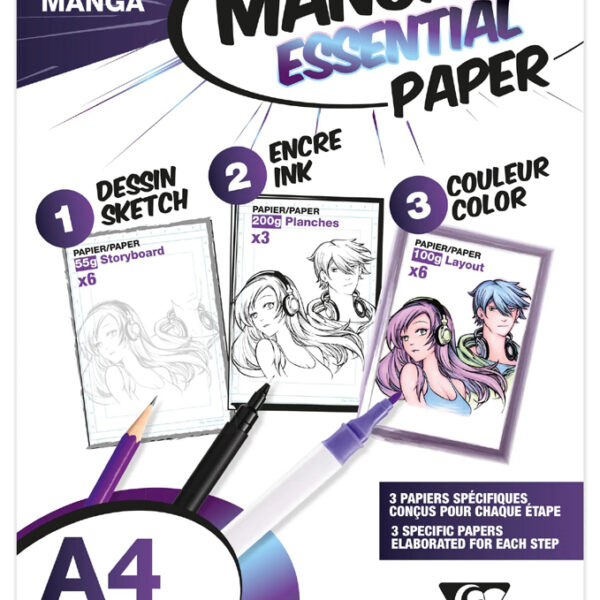 Clairefontaine Manga papier, DIN A4, wit, 15 vel