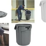 Rubbermaid container BRUTE 37,9 liter, rond, van PP, grijs