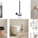 tesa WC-garnituur MOON BLACK, zwart