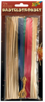 Creatieve set rijsthalmen en gouden touw, 75 stuks.