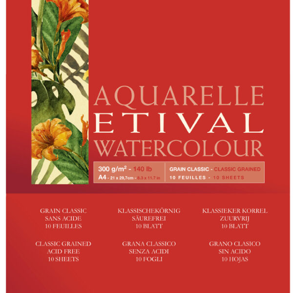 Clairefontaine aquarelpapier etsblok Etival, A4-formaat.