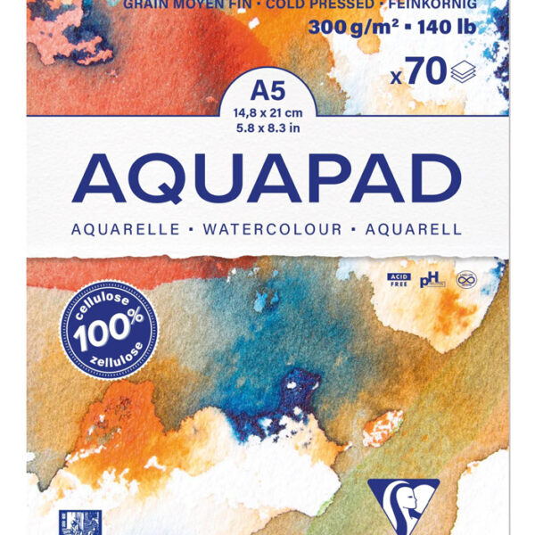 Clairefontaine aquarelblok AQUAPAD, DIN A5, 300 g/m2