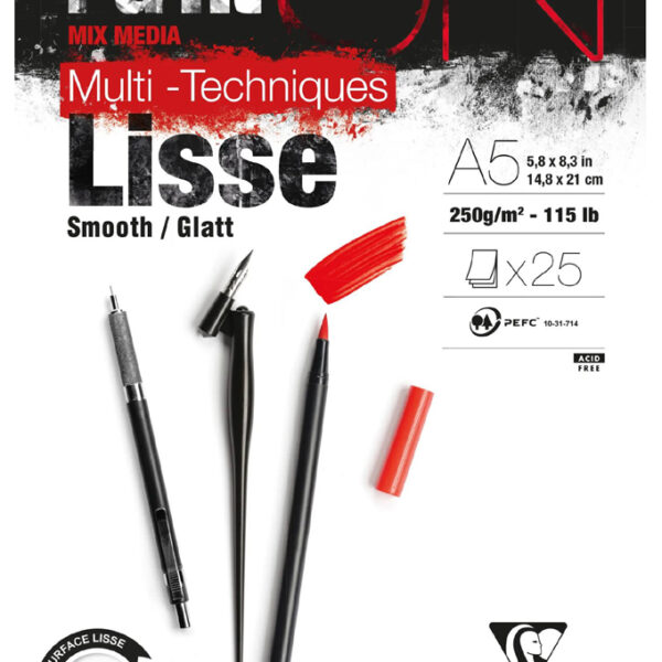 Clairefontaine tekenpapierblok PAINT'ON Lisse, DIN A5