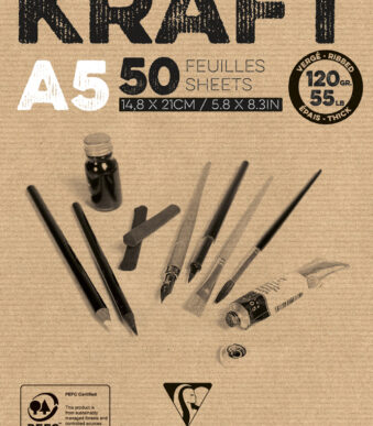 Kraftpapierschetsblok Clairefontaine, A5-formaat, 120 g/m²