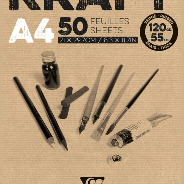 Kraftpapieren tekenpapierblok A4 120 g/m²