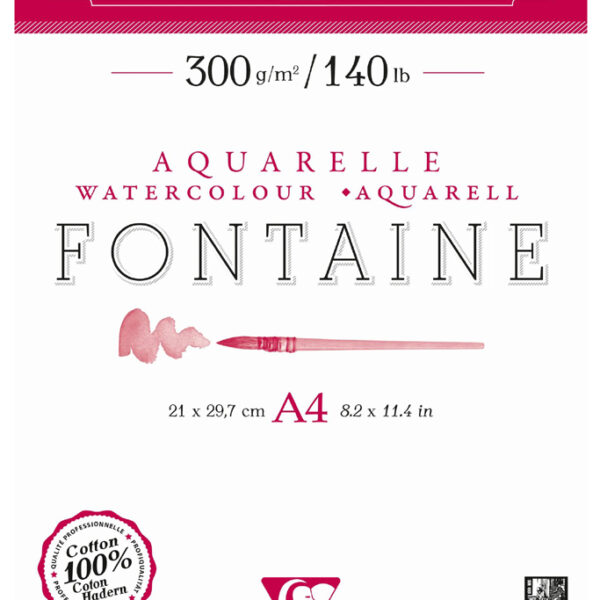 Clairefontaine aquarelblok FONTAINE, fijnkorrelig, DIN A4