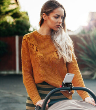 Logituuren fietshouder voor smartphone, vast, zwart/rood