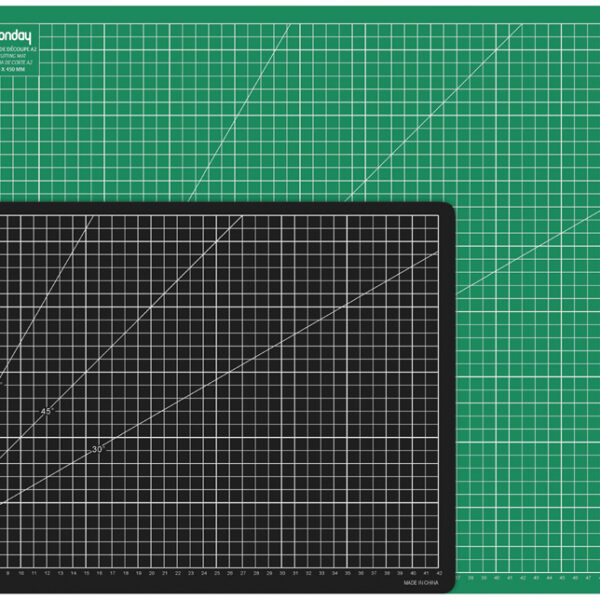 Wonday snijmat, DIN A2, (B)600 x (D)450 x (H)3 mm, groen/zwart