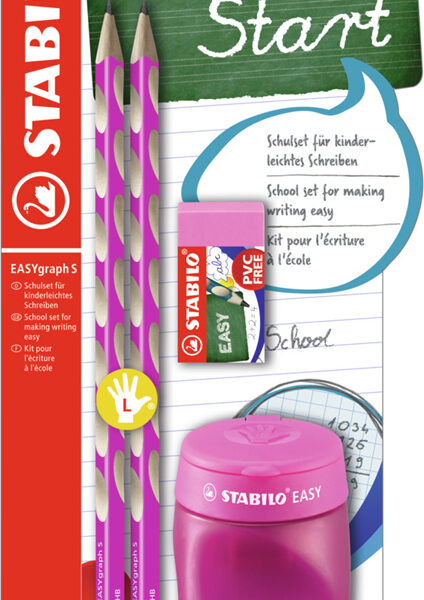 Stabilo schoolset gemakkelijk potlood S, voor linkshandigen, roze.