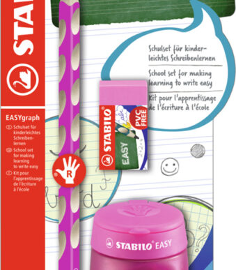 Stabilo schoolset EASYgraph, voor rechtshandigen, roze.