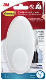3M Command wandmontage haak voor badkamer, groot formaat, wit