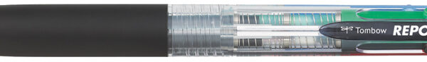 Tombow vierkleuren-drukbalpen ´REPORTER 4´, transparant, 0,7 mm