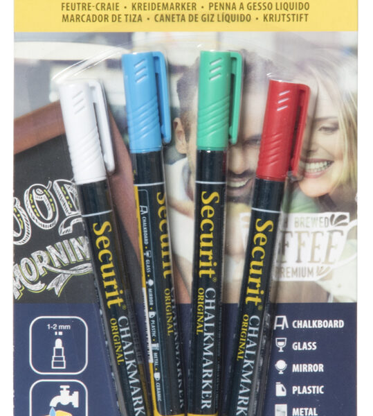 Securit krijtmarker ORIGINAL SMALL, 4 in set