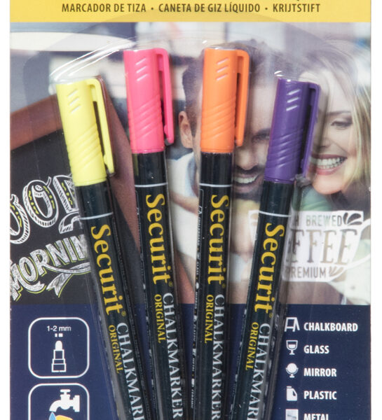 Securit krijtmarker ORIGINAL SMALL, 4 in set, kleuren assorti