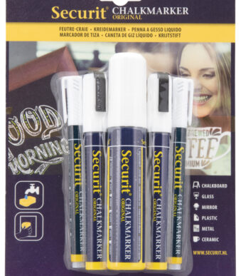 Securit krijtmarker ORIGINAL, in mix-set, wit