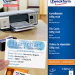 AVERY Zweckform inkjet/laser systeemkaarten, 105 x 70 mm, wit