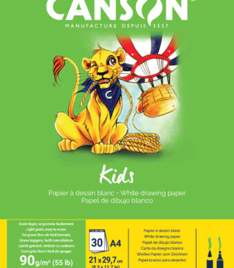 Canson Tekenschetsblok voor Kinderen, A4-formaat, 90 g/m², 30 Vellen