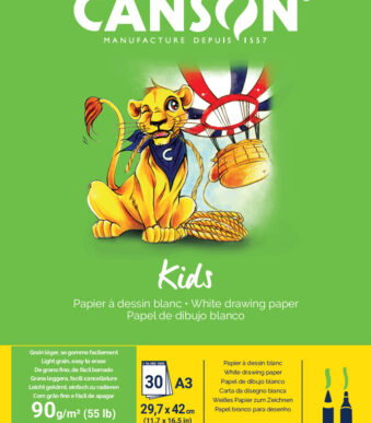 Canson tekenblok kinderen, A3 formaat, 90 g/m², 30 vellen