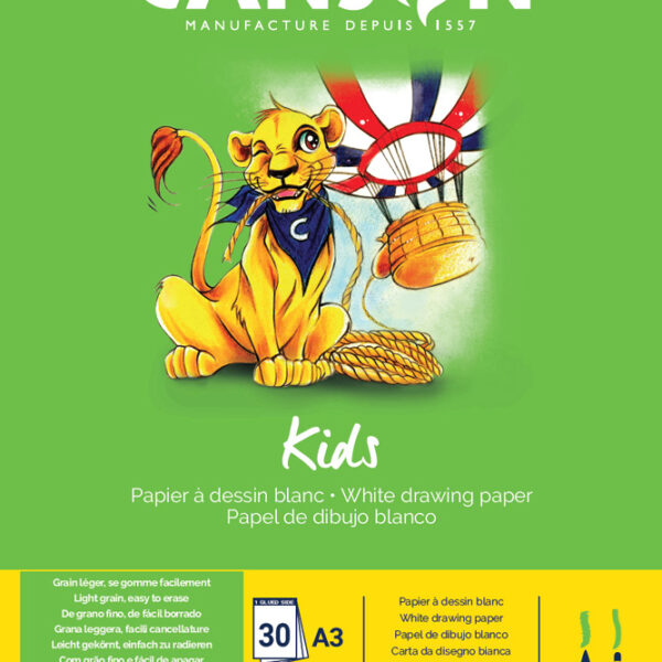 Canson tekenblok kinderen, A3 formaat, 90 g/m², 30 vellen
