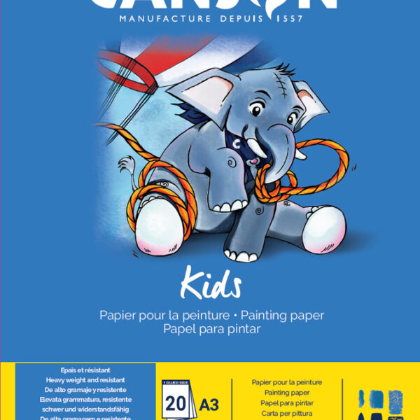 Canson tekenblok voor kinderen, A3-formaat, 200 g/m², 20 vellen