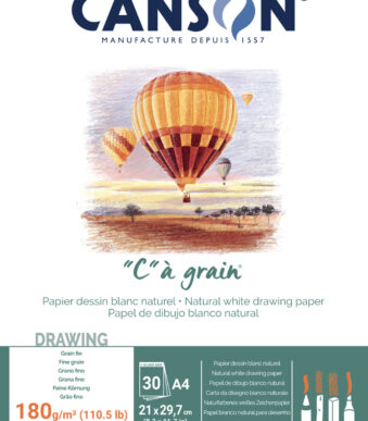 Tekenpapierblok 'C' à grain, A4-formaat, 180 g/m²