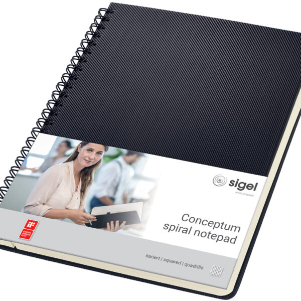 Ruitjesblocnote Conceptum, formaat A5, zwart gekleurd